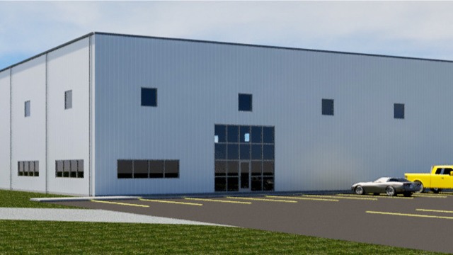 rendering of industrial building exterior